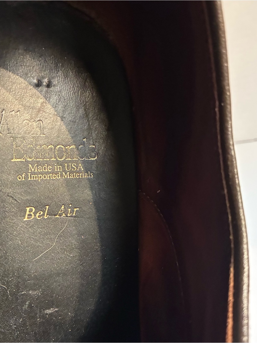 Allen Edmonds Cognac Brown Leather Wingtip Oxfords Men’s Size 13 - Picture 6 of 12